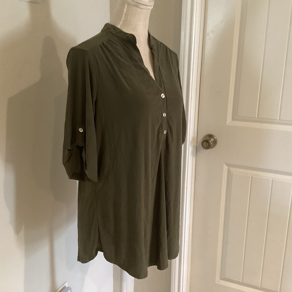 PerSeption Concept Olive Green Blouse